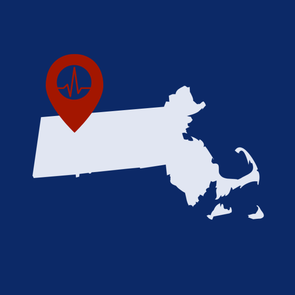 Icon of Massachusetts with a pindrop