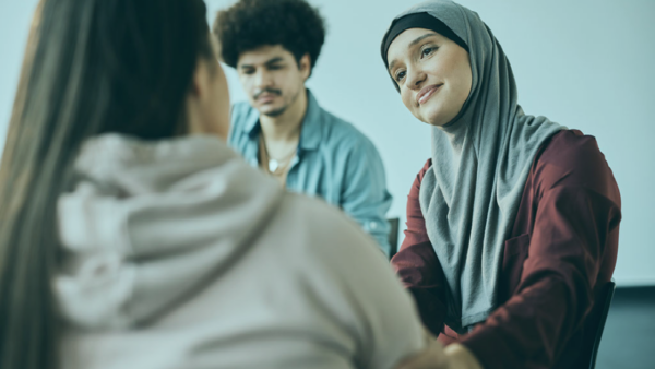 A support group providing comfort to an individual